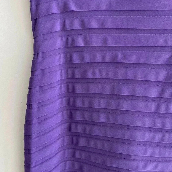 Adrianna Papell Purple Sheath Dress with Flutter Sleeves & Shutter Pleats - Picture 5 of 16